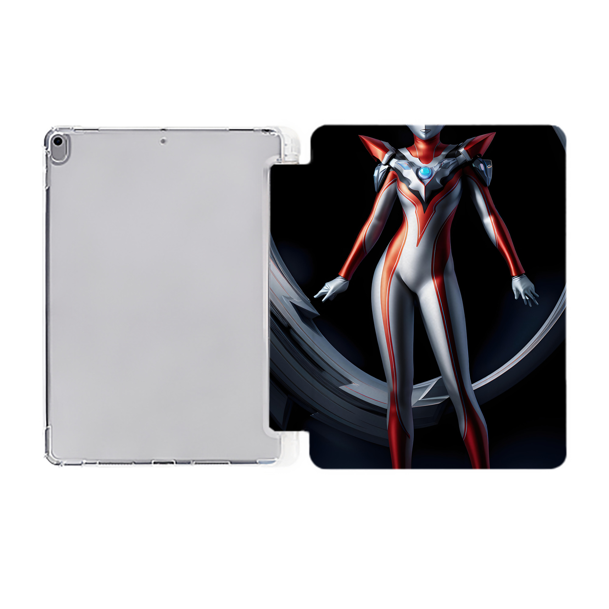 （画像用） ウルトラマン Ultraman IPad ケース ペン収納付き 三つ折りスタンド PUレザー×シリコン 対応機種9.5/10.5/10.9インチ